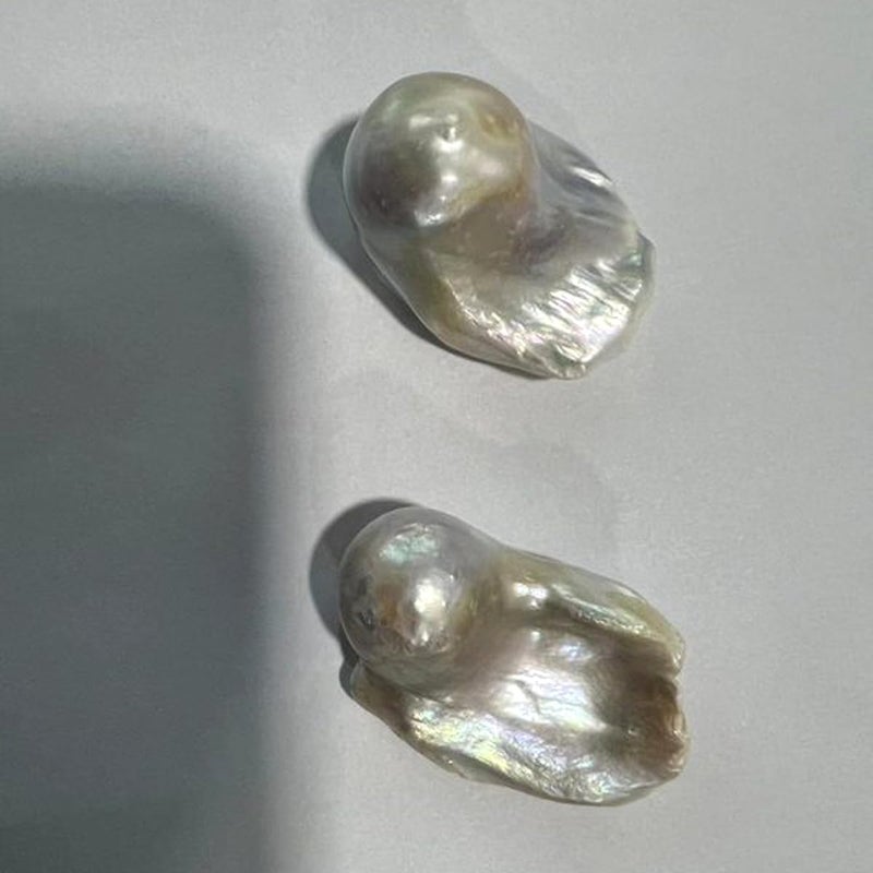 LE SKY 2 Pcs Baroque Pearl No Hole Natural Cultured Freshwater Irregular Pearl Bead Original for Jewelry Making - Image 3